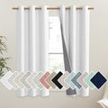 100% Absolutely Blackout Linen Curtains with Thermal Insulated Liner (42"W x 63"L (Pack of 2) / Greyish White)