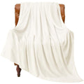 Fleece Blanket Soft Plush Throw for Couch Cream 50"x70" (Cream / Throw XL(50"x70"))