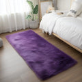 Fluffy Rug Runners 2x6 Purple Faux Sheepskin Fur Rug Washable Fuzzy Shag Rug for Living Room Bedroom Chair Couch Cover Rectangle (2' x 6' (Rectangular) / Purple)