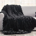 Faux Fur Throw Blanket for Couch (Black / Throw(50" x 60"))