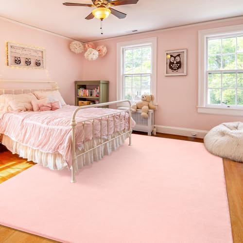Modern Area Rugs for Bedroom Living Room (4' x 6' (Rectangular) / Pink)
