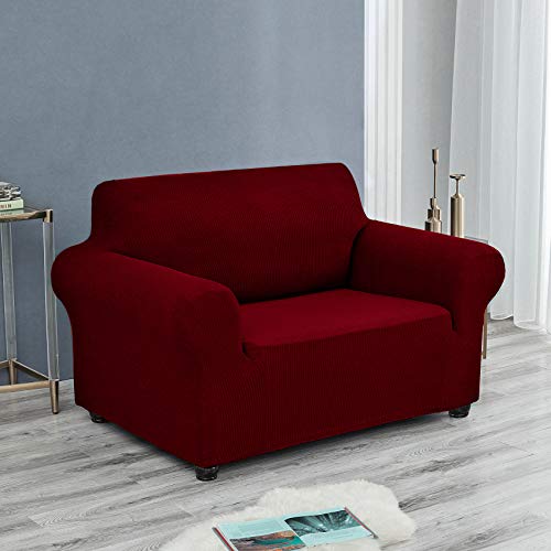 Christmas Stretch Chair Couch Cover (Red Dahlia / Small（35" - 55"）)