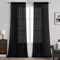 Black Linen Curtains 84 Inch Length 2 Panels for Bedroom Living Room (52"W x 84"L (Pack of 2) / Black)