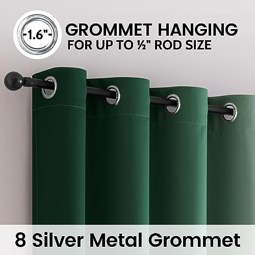 100% Blackout Ombre Curtains Dark Green and Greyish White (52"W x 84"L (Pack of 2) / Dark Green White)