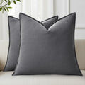 Fall Dark Grey Linen Throw Pillow Covers 20x20 Set of 2 (Dark Grey / 20" x 20" (Pack of 2))