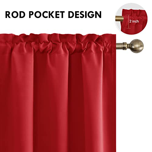 Blackout Curtains for Bedroom Living Room 42 x 84 Inch Long Red (Red / 42"W x 84"L (Pack of 2))