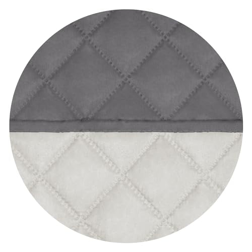 Reversible Quilted Sofa Cover Dog Couch Covers for Sofa (Large / Gray/Ivory)