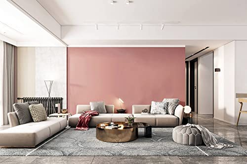 110''x17.7'' Pink Peel and Stick Wallpaper Contact Paper Modern Self Adhesive Wall Paper Removable Renter Friendly Textured Solid Color Shelf Cabinet Vinyl Roll (Rose Pink / 17.7" x 110")