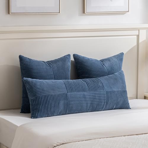2 Packs Dusty Blue Euro Decorative Throw Pillow Covers 28x28 Inch for Couch Bed (Dusty Blue / 28" x 28" (Pack of 2))