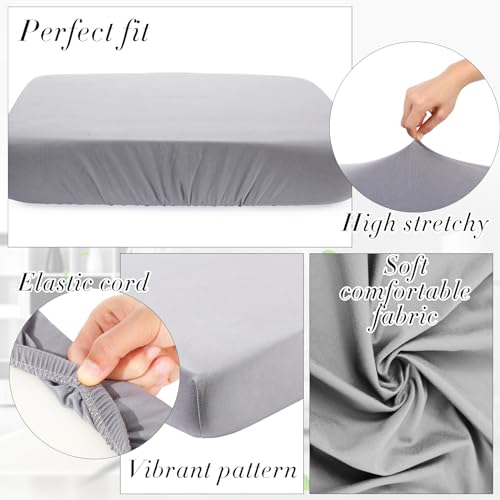 4 Pcs Stretch Cushion Covers (Light Grey / Seat Cover)