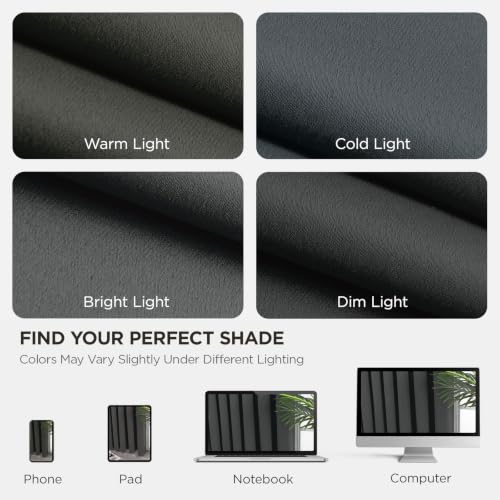 Blackout Curtains 72 Inch Length 2 Panels Set (Grey / 52"W x 72"L (Pack of 2))