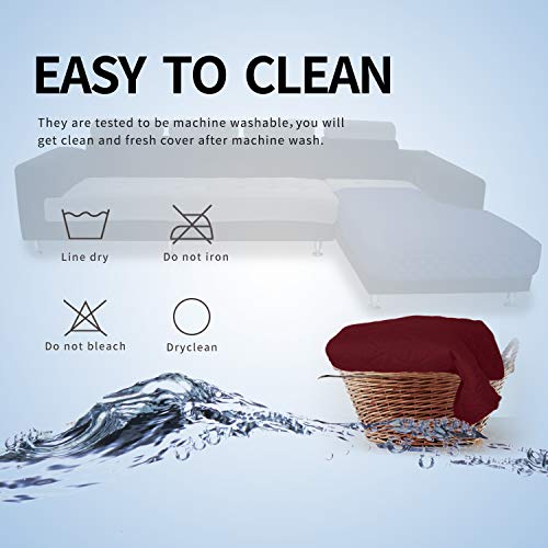 Sectional Couch Covers for Dogs L Shape Sofa Cover Reversible Sofa Slipcover Chaise Lounge Cover Furniture Protector Cover for Pets Dog Cat (42" x 68" / Christmas Red/Christmas Red)