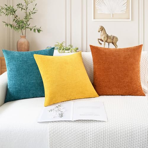 Fall Decorative Throw Pillow Covers 16 X 16 Inches Burnt Orange (16" x 16" (Pack of 2) / Burnt Orange)