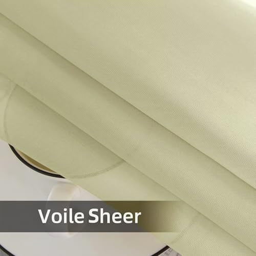 Solid Sheer Rod Pocket Curtain Voile Draperies 2 Panels White Beige Black Grey Ivory 52 Inch Width 54 Inch Long 1 Pair for Kitchen Bedroom Children Living Room Yard (Sage Green / 52"W x 54"L (Pack of 2))