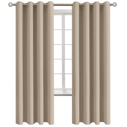 Sand Room Darkening Curtains 72 Inch for Bedroom (Sand / 52"W x 72"L (Pack of 2))