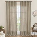 95 Inches Long Linen Curtains for Living Room (Taupe / 52"W x 95"L (Pack of 2))