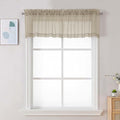 Taupe Sheer Valances for Windows (Taupe / 42"W x 16"L (Pack of 2))