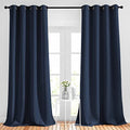 Window Drapes Long Curtains (Navy / 52"W x 120"L (Pack of 2))