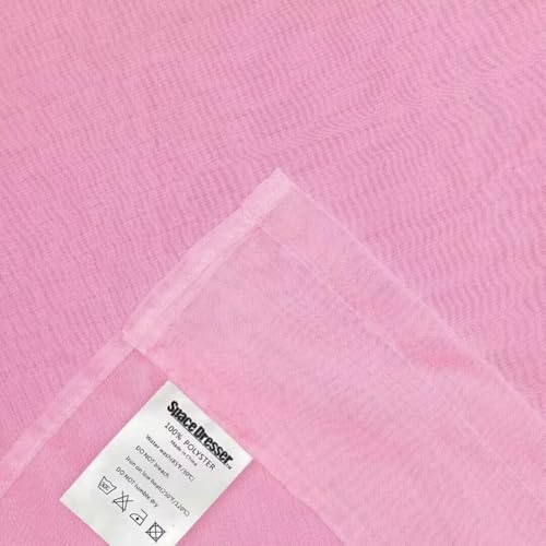 Basic Rod Pocket Sheer Voile Window Curtain Panels Pink 1 Pair 2 Panels 52 Width 63 Inch Long for Kitchen Bedroom Children Living Room Yard（Pink (Pink / 52"W x 63"L (Pack of 2))