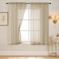 Taupe Sheer Curtains 63 Inch Length 2 Panels (42"W x 63"L (Pack of 2) / Taupe)