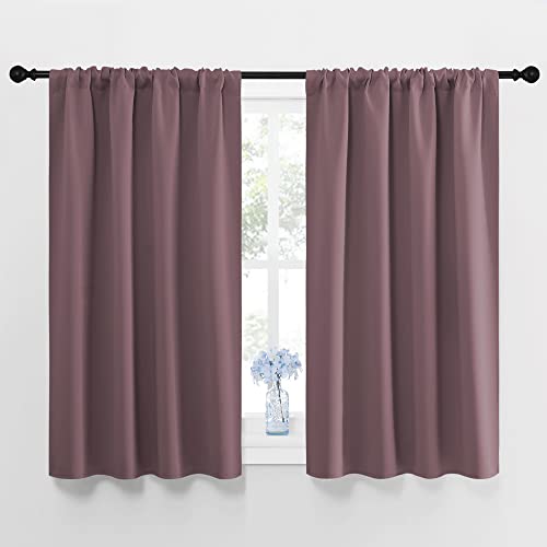 Blackout Curtains for Bedroom (Dry Rose / 42"W x 48"L (Pack of 2))