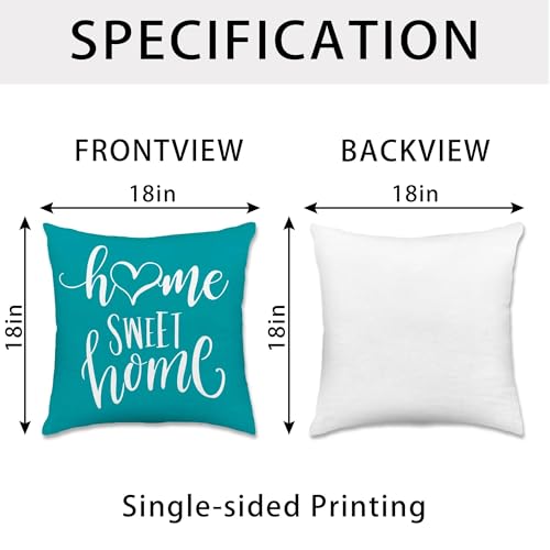 Throw Pillow Covers 18x18 (Teal / 18" x 18" (Pack of 4))