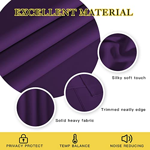 Blackout Curtains 120 inch Length for Sliding Glass Door (Royal Purple / 52"W x 120"L (Pack of 1))