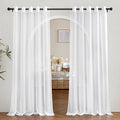 Voile White Sheer Curtains 84 inches Long for Sliding Glass Door (White / 66"W x 84"L (Pack of 2))