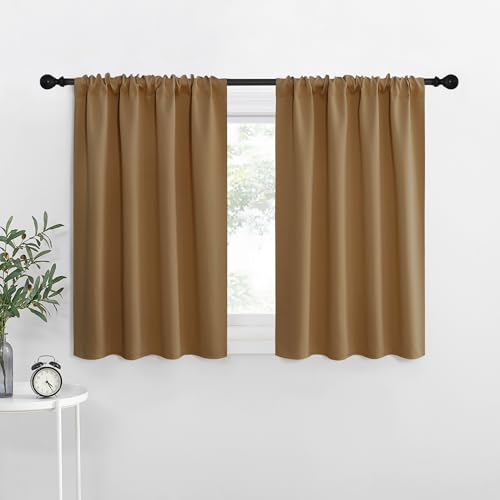 Kitchen Curtains (Gold Brown / 34"W x 40"L (Pack of 2))