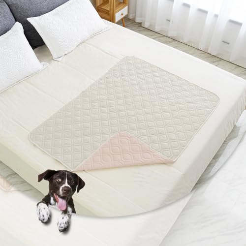 Waterproof Dog Bed Cover Pet Blanket for Furniture Bed Couch Sofa Reversible (40x50 Inch (Pack of 1) / Cream+babypink)