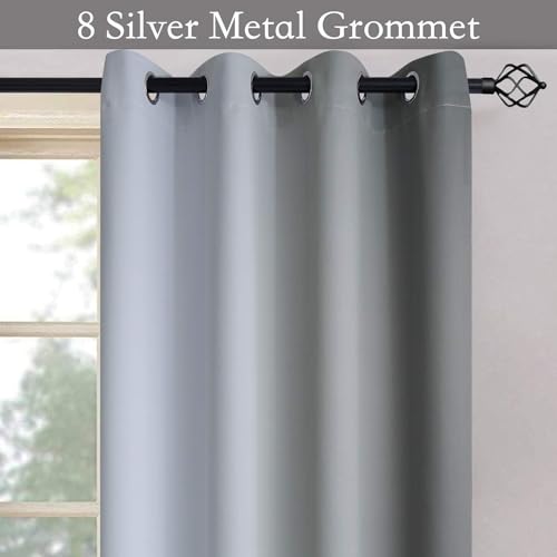 Ombre Grey to Grey White Curtains for Living Room 70Wx84L (70"W x 84"L (Pack of 2) / Grey)