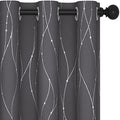 Living Room Curtains 45 Inches Long (Dark Grey/Wave Dots / 38"W x 45"L (Pack of 2))