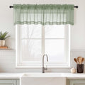 Sage Green Valances for Windows 14 inch Length 2 Panels (42"W x 14"L (Pack of 2) / Sage Green)