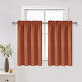 Short Blackout Curtains 42 x 36 Inch Long for Kitchen RV Bunk 2 Panels (Burnt Ochre / 42"W x 36"L (Pack of 2))