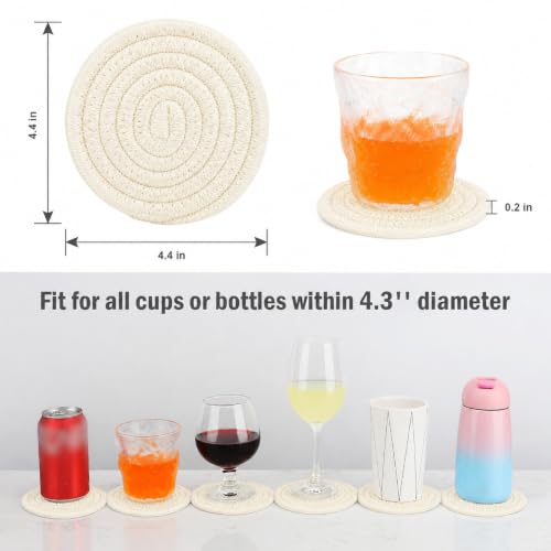 8 Pcs Drink Coasters with Holder (Off White / 8 Pcs)