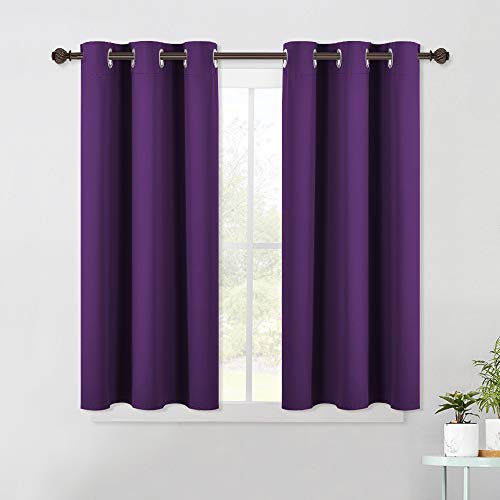 Thermal Insulated Blackout Draperies Curtains (Royal Purple / 42"W x 45"L (Pack of 2))