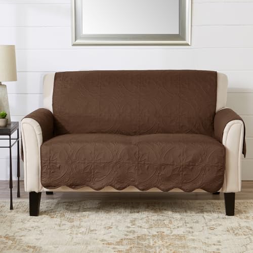 Reversible Loveseat Cover (Loveseat / Chocolate / Taupe)