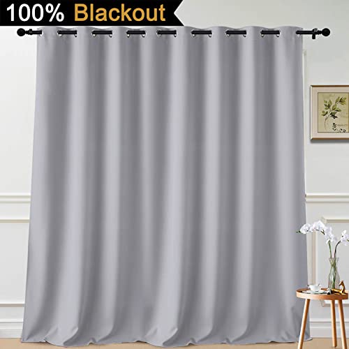Light Grey Blackout Patio Door Curtain Panels W100 x L108 (100"W x 108"L (Pack of 1) / Light Grey)