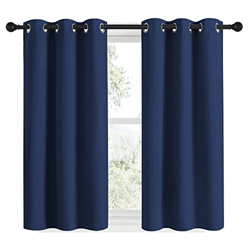 Blackout Draperies Curtains (Navy / 34"W x 48"L (Pack of 2))