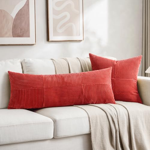 2 Packs Red Decorative Throw Pillow Covers 20x20 Inch for Living Room Couch Bed Sofa (Red / 20" x 20" (Pack of 2))