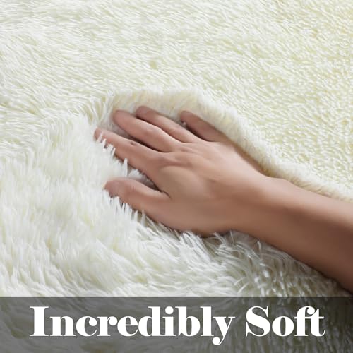 Cream White Area Rugs for Bedroom Living Room (Cream White / 4' x 6' (Rectangular))