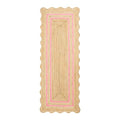 Wave Scalloped Jute Runner Handwoven Hallway Runner Light Pink 2'x20' (2'x20' / Light Pink)