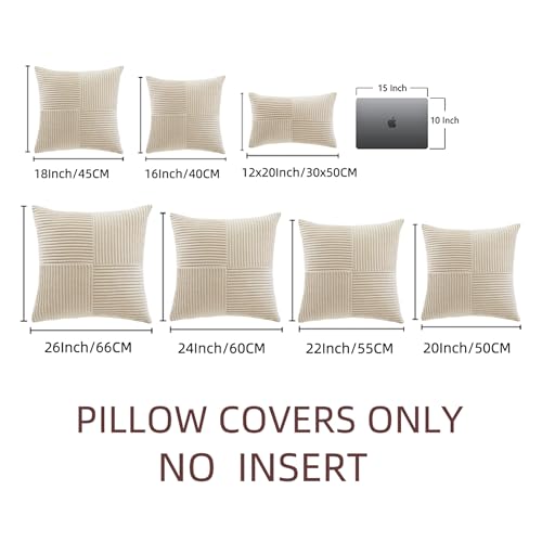 2 Packs Tan Decorative Throw Pillow Covers 18x18 Inch for Living Room Couch Bed (Tan / 18" x 18" (Pack of 2))