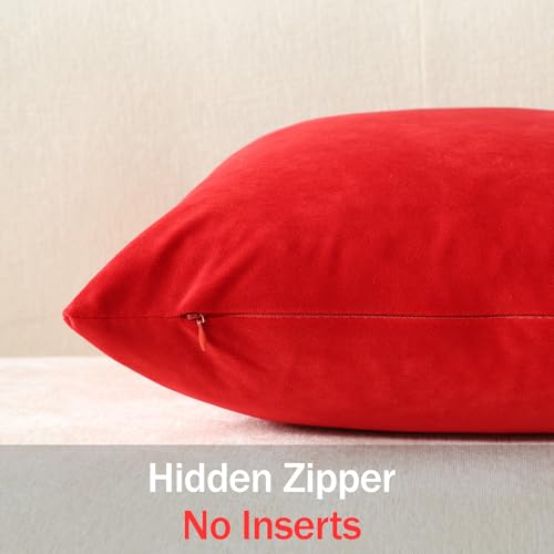 Throw Pillow Covers 20x20 Christmas Red (Fiery Red / 20" x 20" (Pack of 2))
