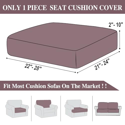 Couch Cushion Cover Seat Cushion Cover Stretch Armchair Cover Separate Sectional Sofa Slipcovers Furniture Protector (Brown / 1PC Seat Cover or Backrest)