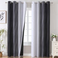 Black and Greyish White Ombre Blackout Curtains for Bedroom 102 Inches Long (Black and Greyish White / 52"W x 102"L (Pack of 2))