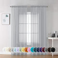 Light Grey Sheer Curtains 72 Inch Length 2 Panels (Light Grey / 42"W x 72"L (Pack of 2))