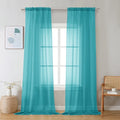 Sheer Turquoise Curtains 90 inches Long 2 Panels (Turquoise / 42"W x 90"L (Pack of 2))
