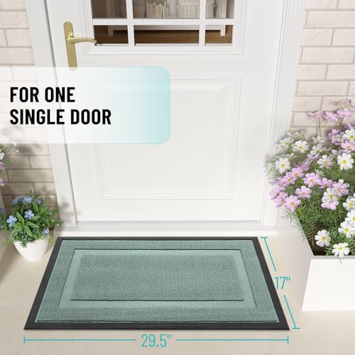 Front Door Mat Outside 29.5x17 (Grayish Green / 29.5" x 17")