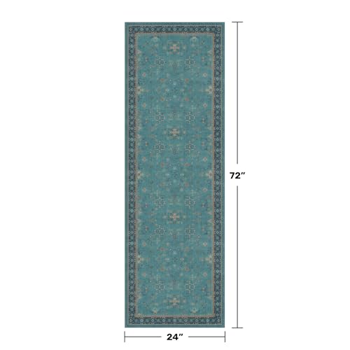 Boho 2x6 Non Slip Kitchen Rug Runner (2' x 6' (Runner) / Emerald Teal)